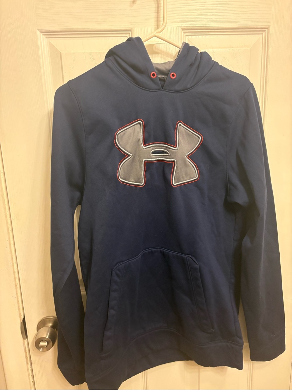 Under Armour Men's Navy Crewneck Hoodie with Silver Logo